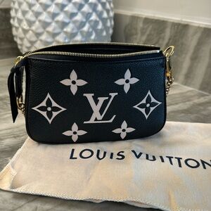 Louis Vuitton Mini Pochette Accessoires Bicolor Monogram Empreinte Leather Black